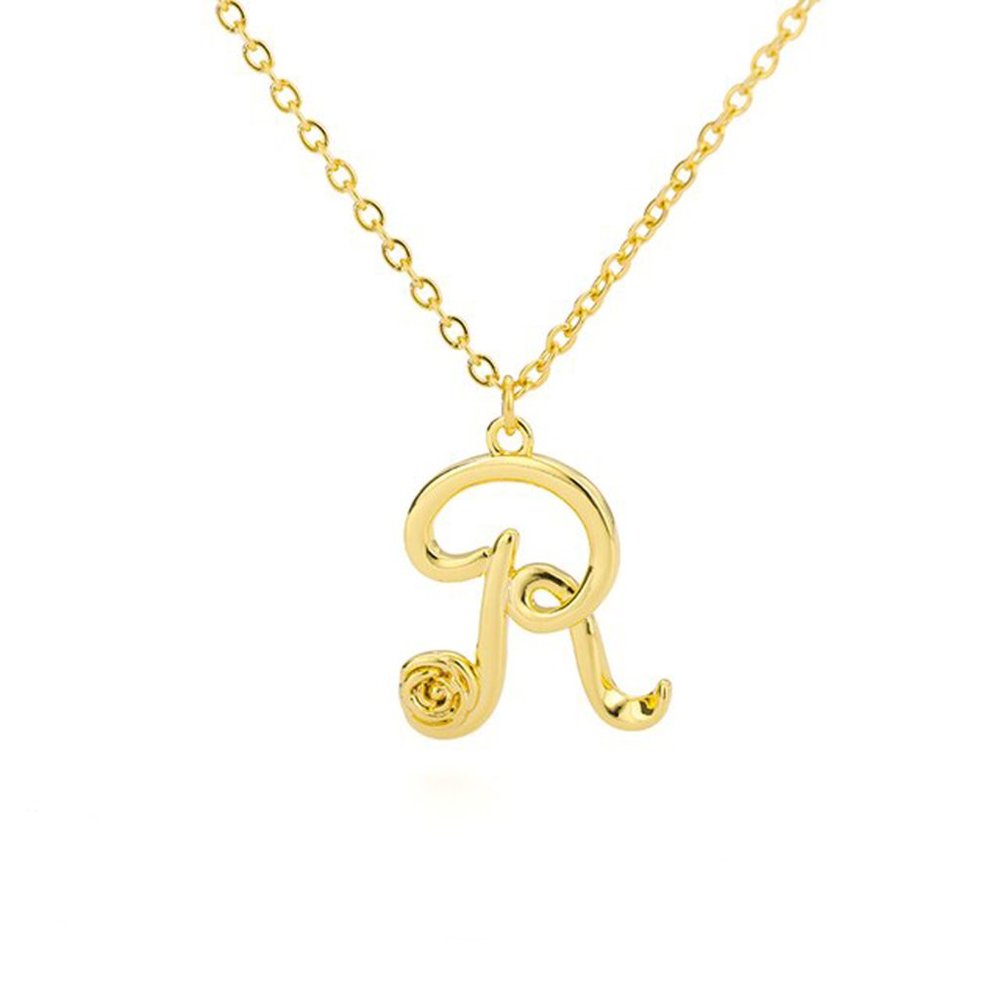 Letter Flower Necklace - Letter R